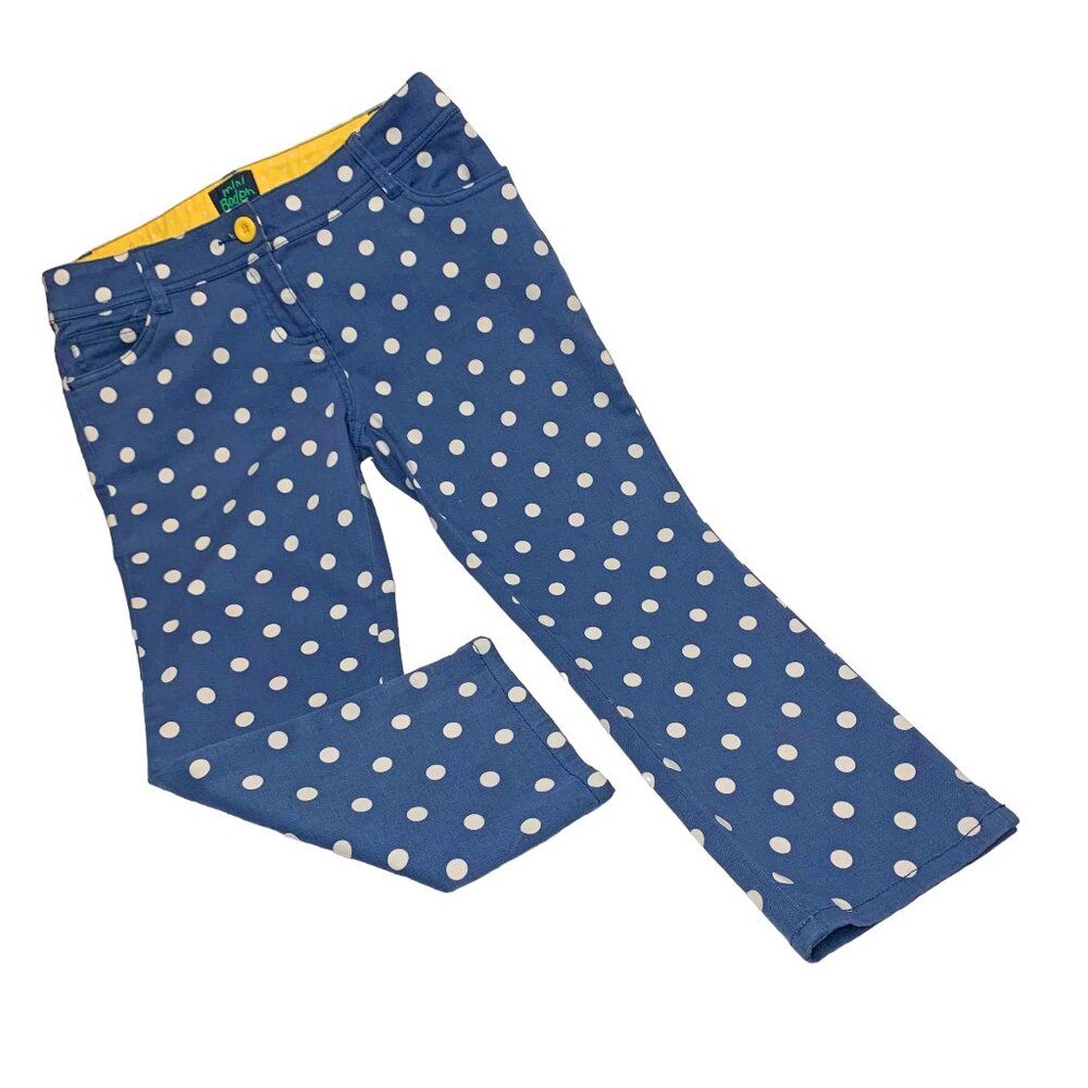 Mini Boden Blue with‎ White Polka Crop Pants Girls Size 13 Y